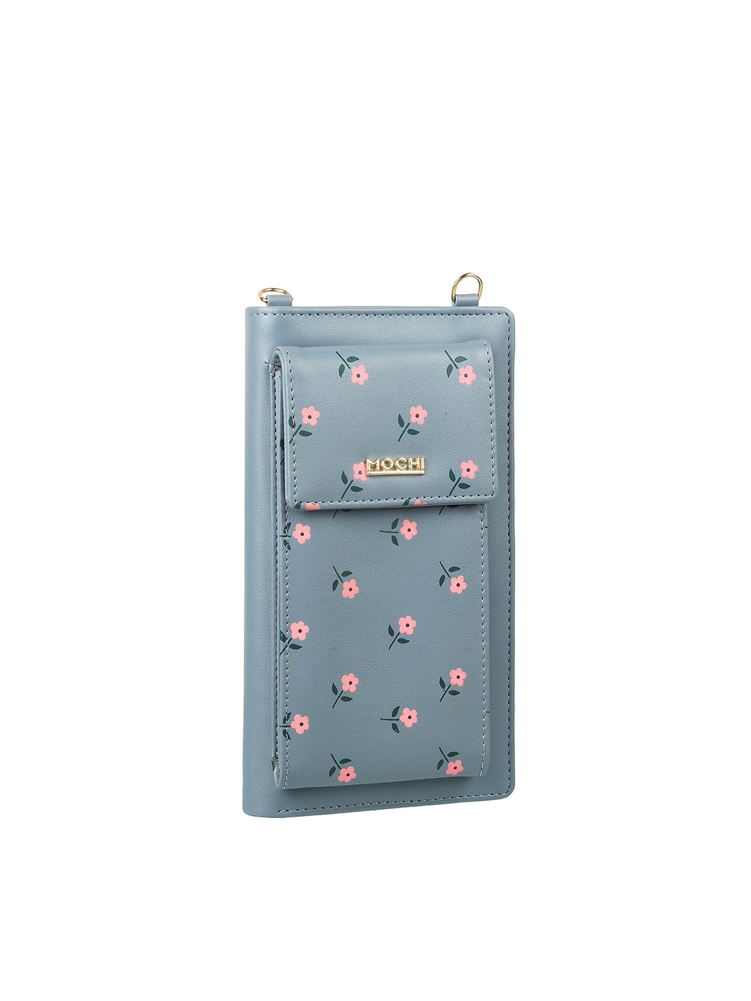 

Mochi Women Blue & Pink Floral Printed Two Fold Wallet