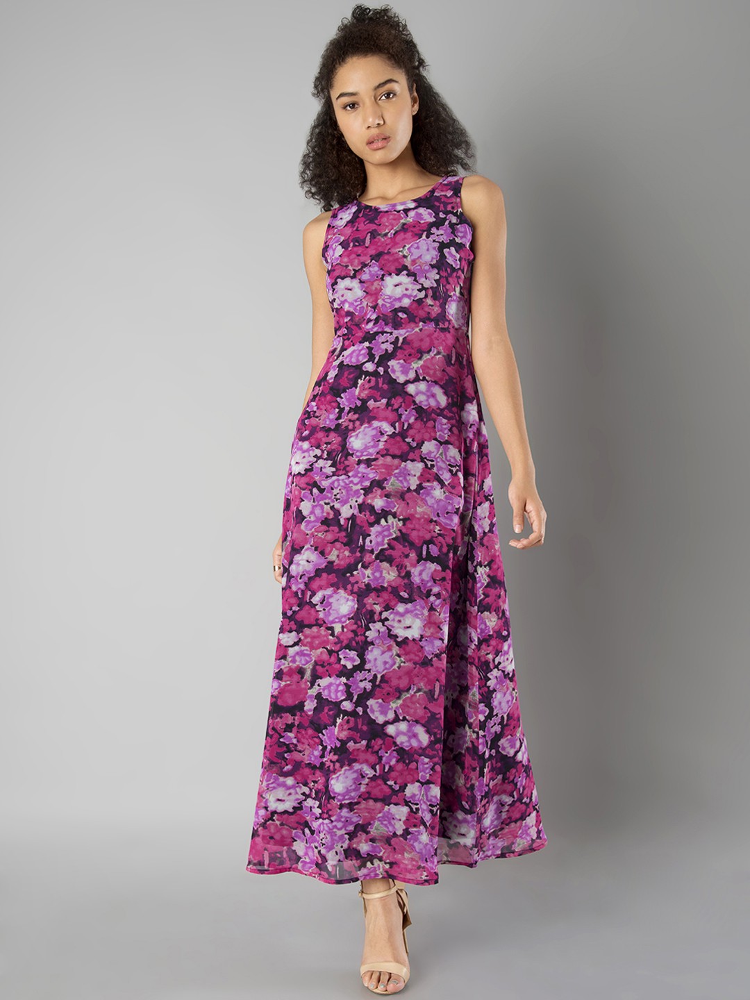 

FabAlley Women Pink Printed Maxi Dress