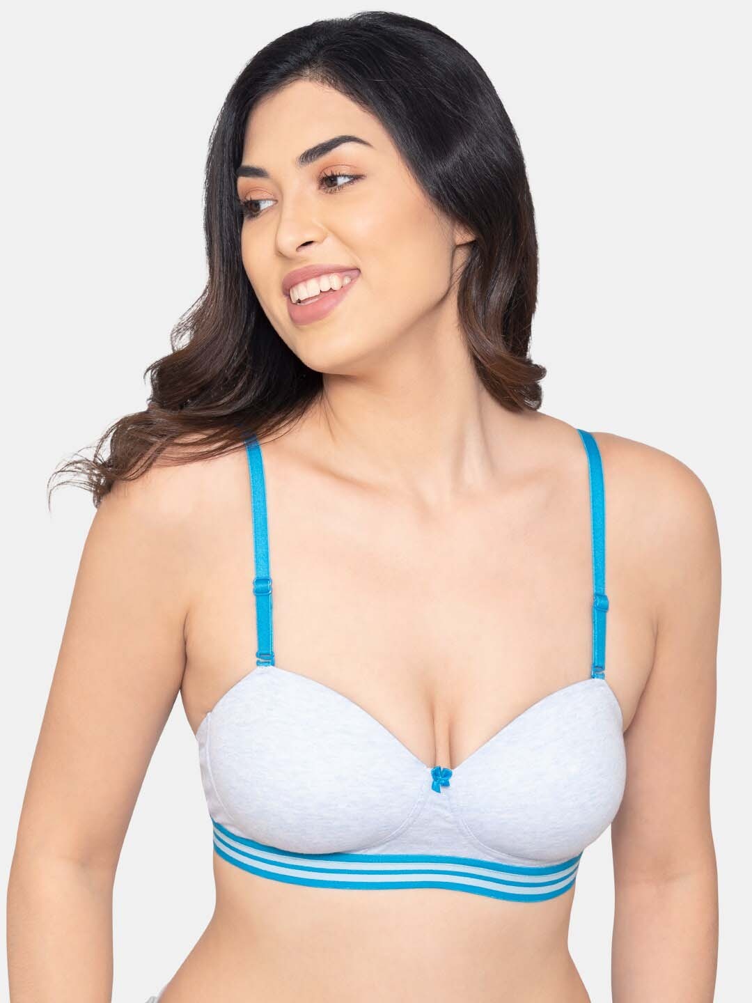 

K LINGERIE Blue & White Bra Heavily Padded