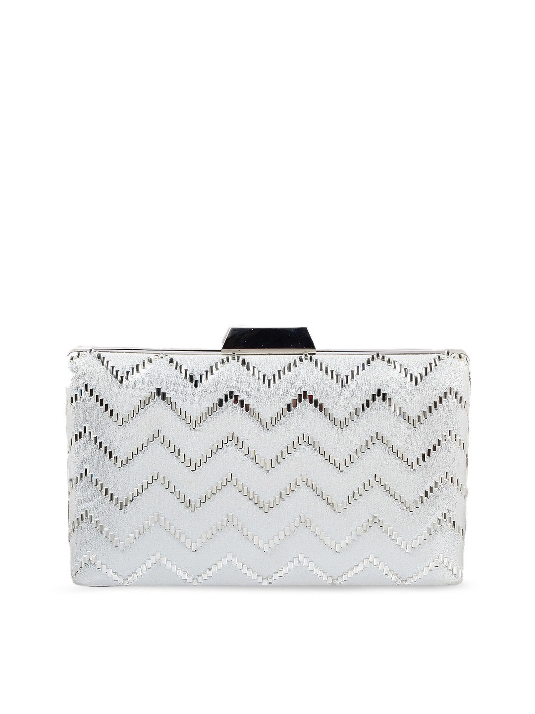 

Metro Silver-Toned Embellished Box Clutch