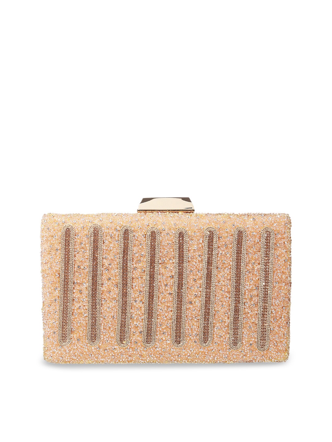 

Metro Rose Gold Embellished Box Clutch
