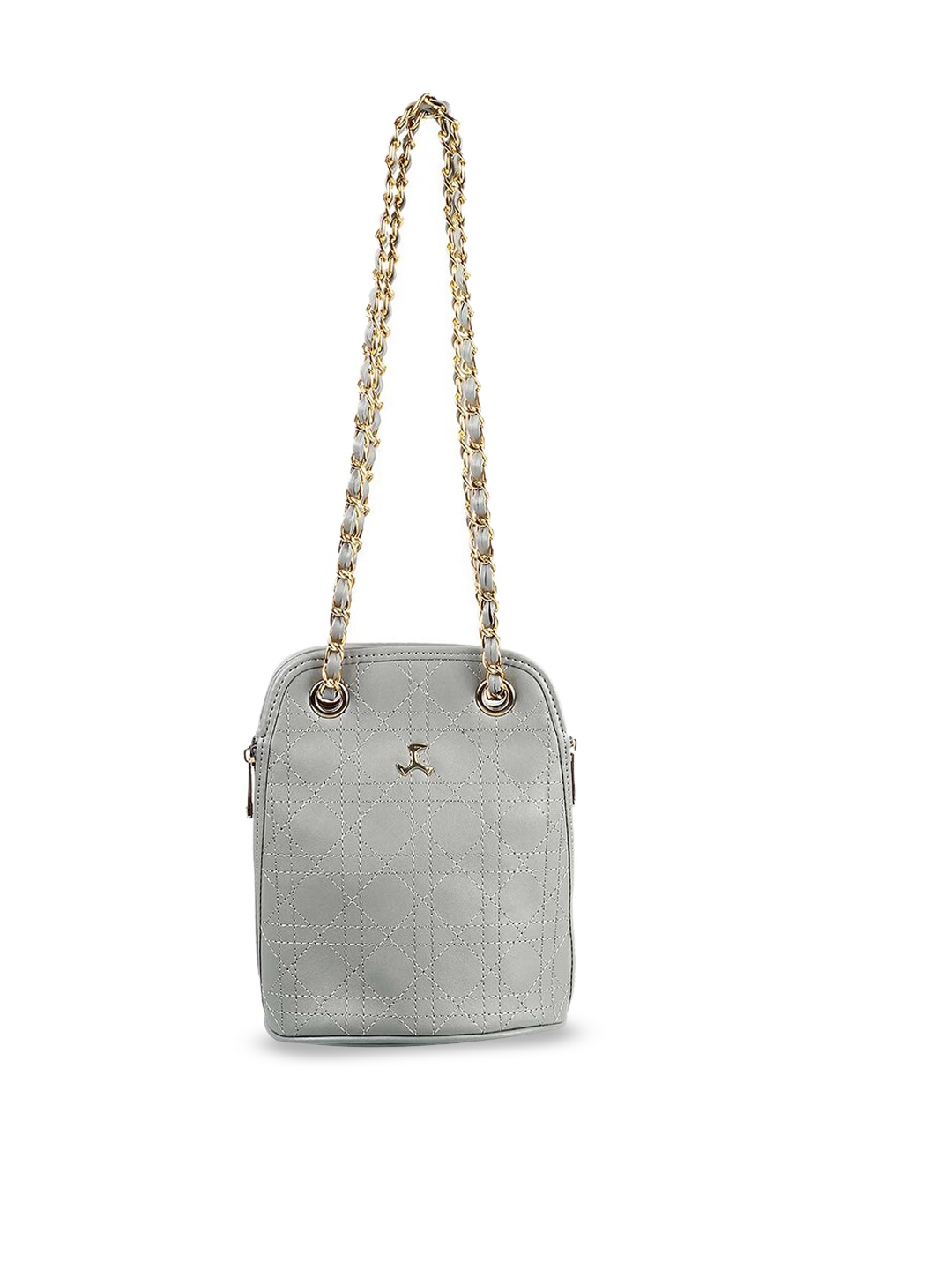

Mochi Grey Structured Sling Bag with Quilted