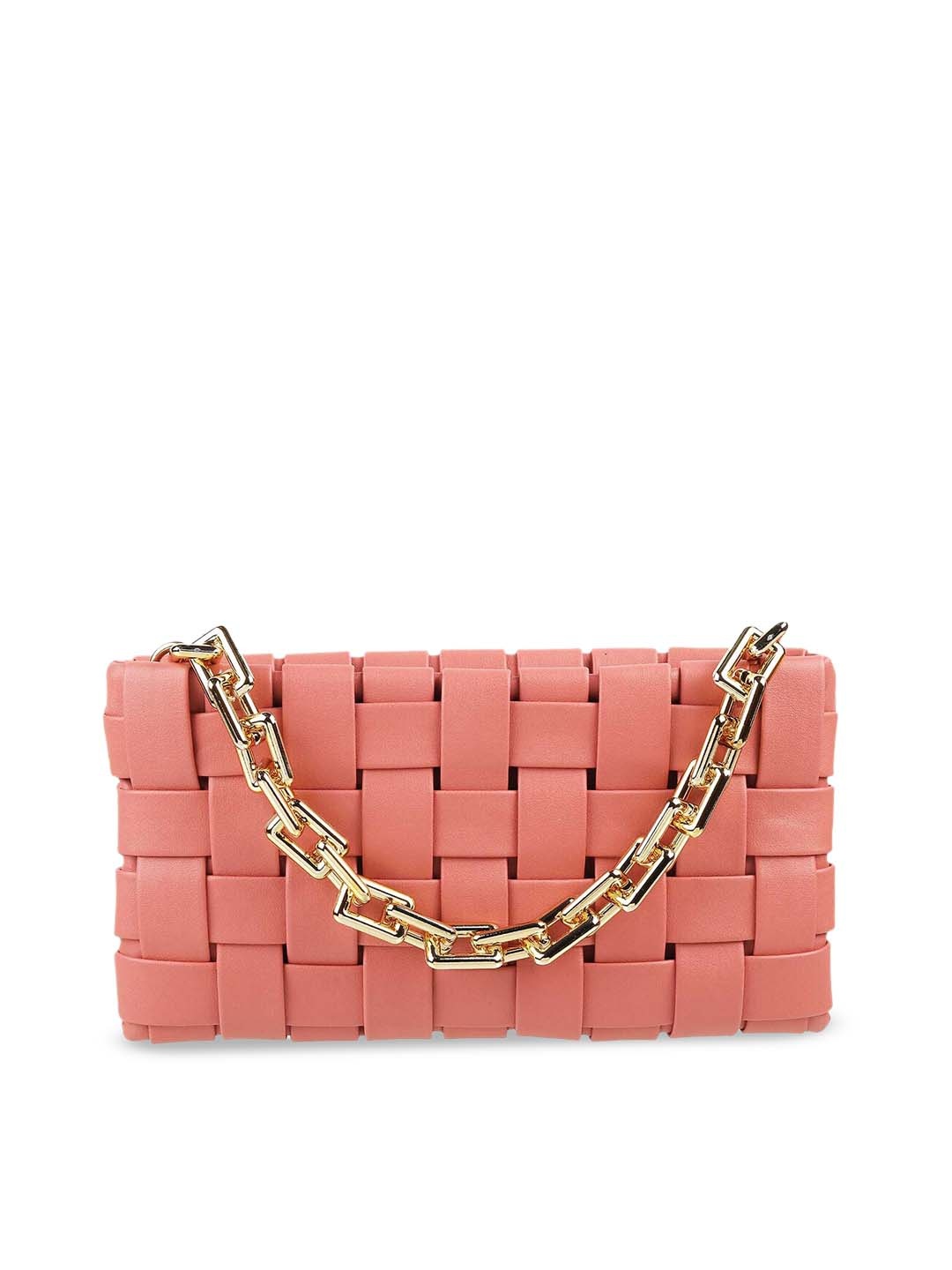 

Mochi Peach-Coloured Structured Handheld Bag