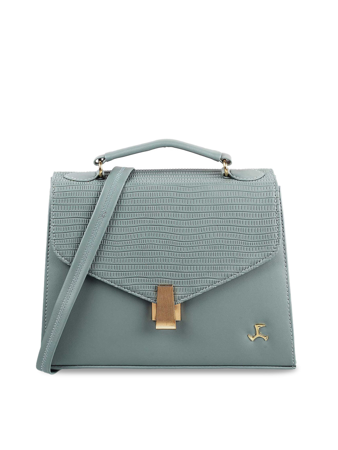 

Mochi Blue Textured Swagger Satchel