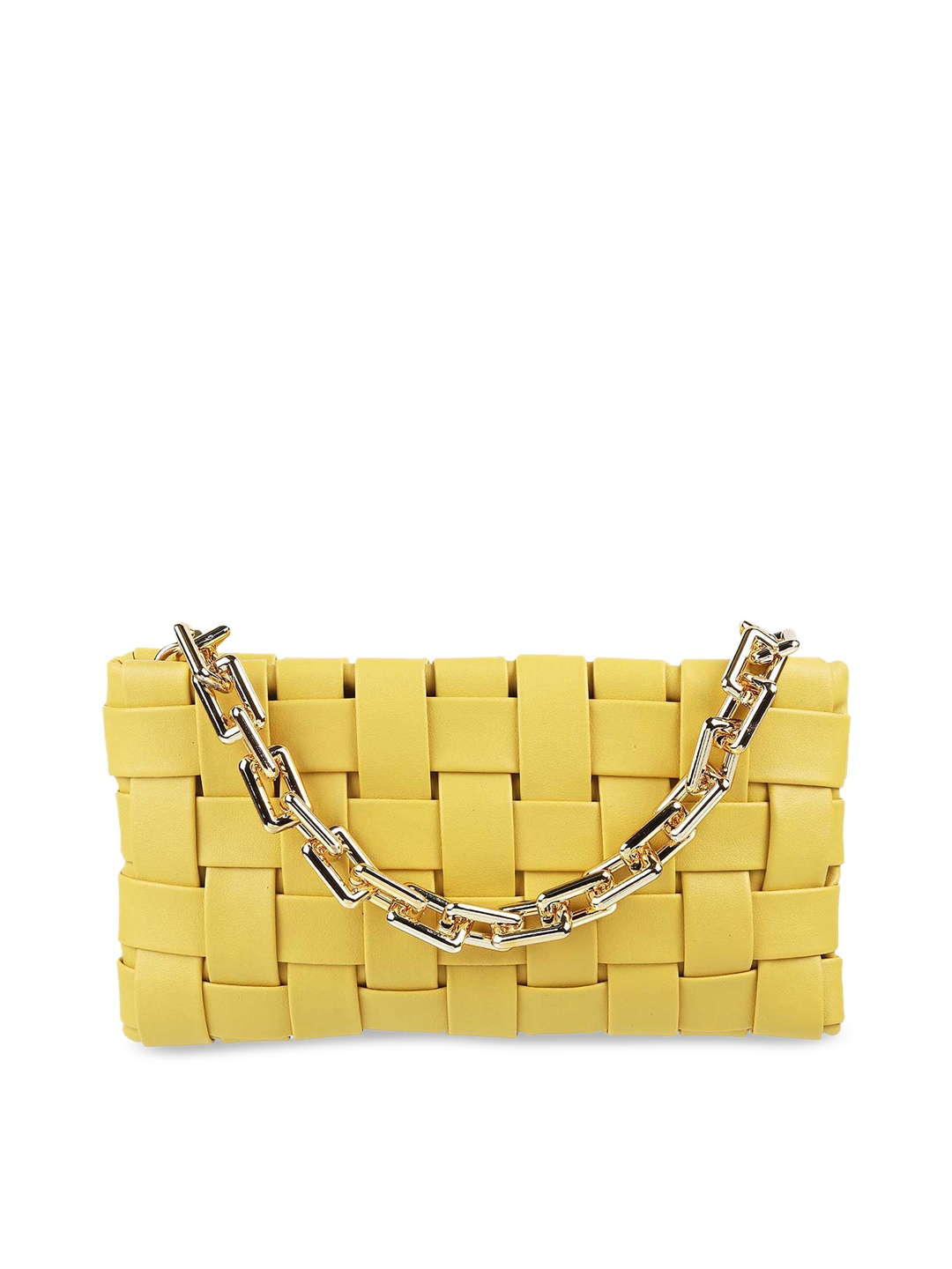 

Mochi Yellow Textured Structured Sling Bag