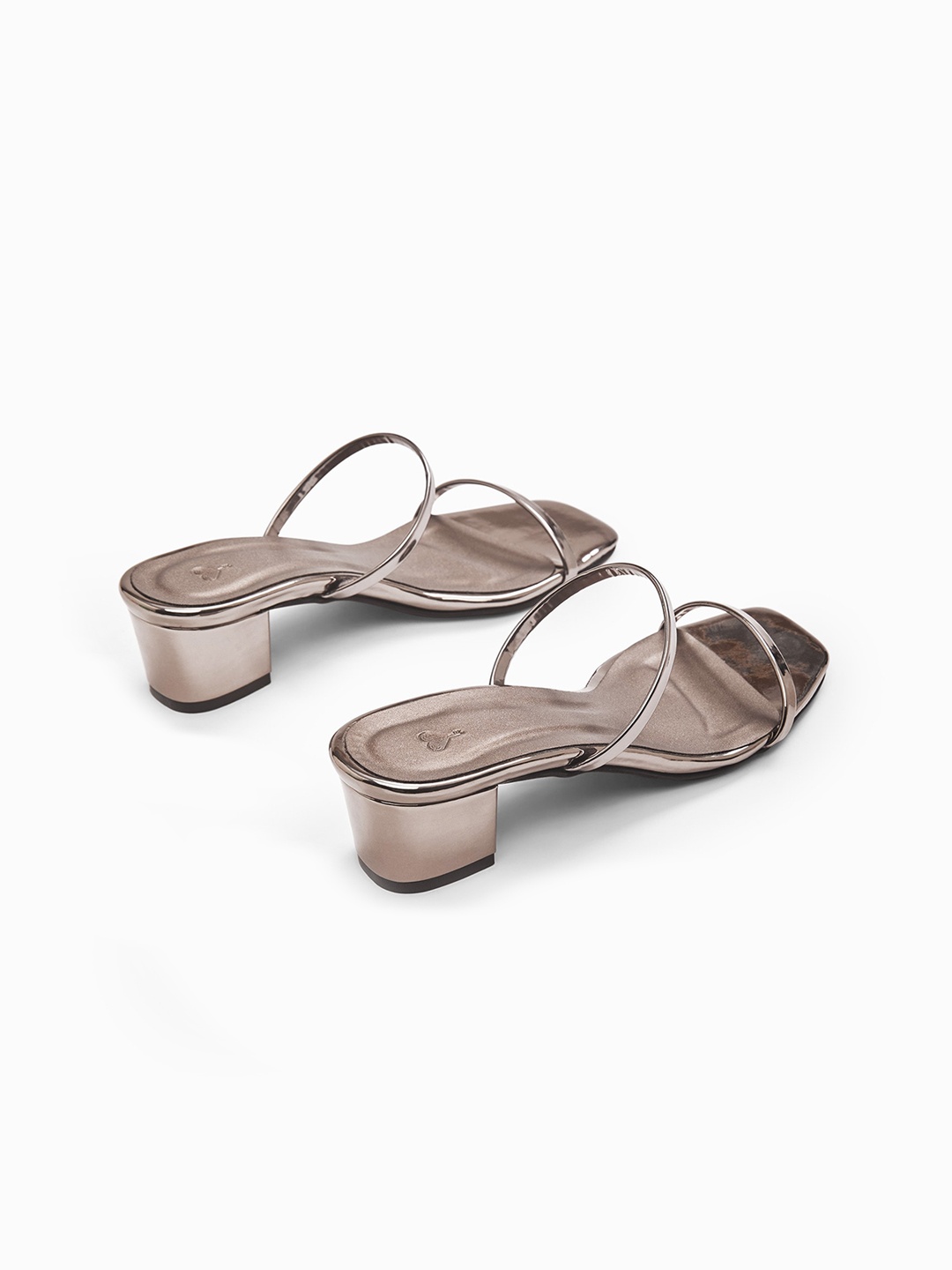 

The Label Life Women Grey Gunmetal Two Strap Heels