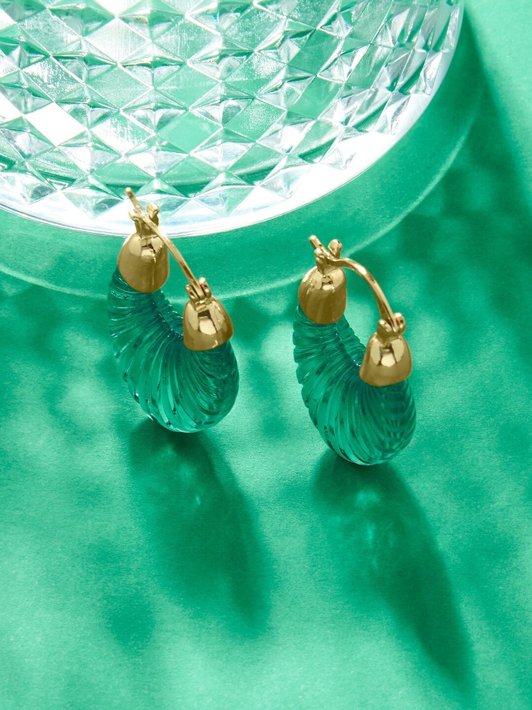 

Accessorize Green Circular Drop Earrings