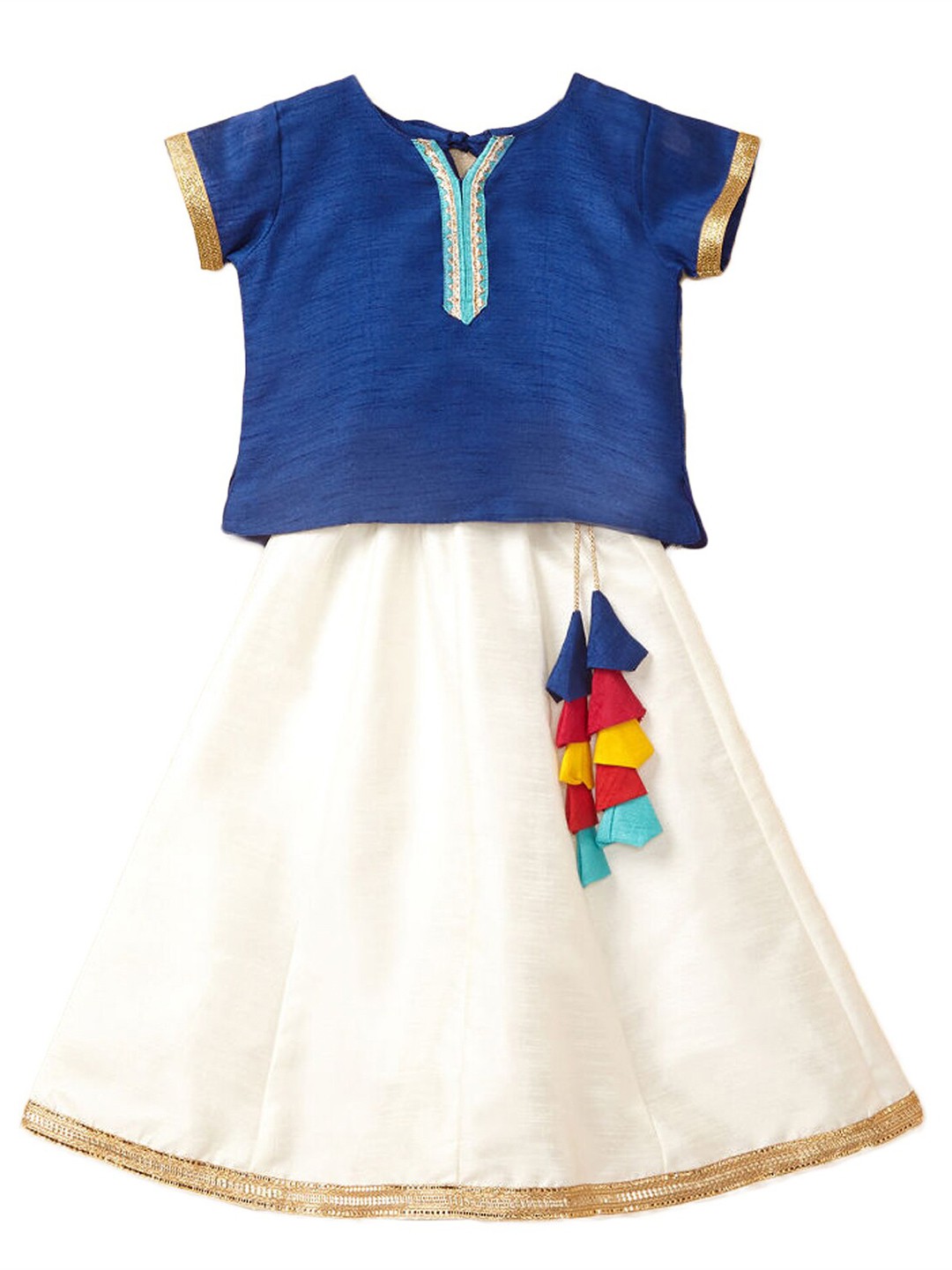 

The Magic Wand Girls Blue & White Top with Skirt