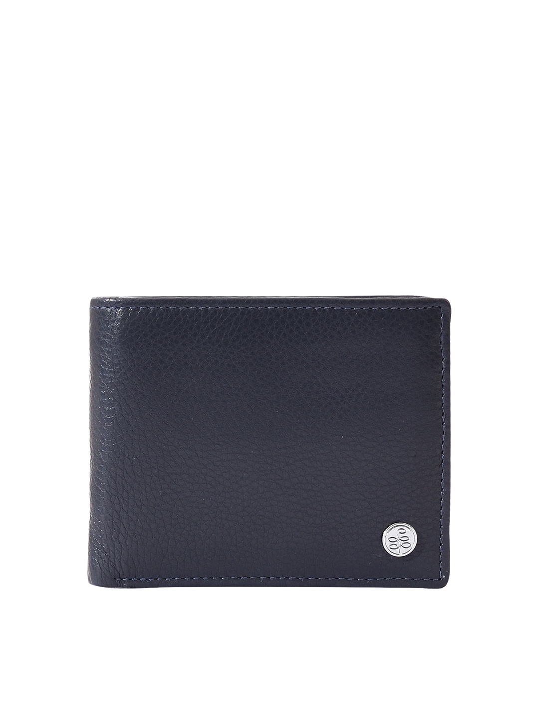

Eske Men Navy Blue Textured Leather Two Fold Wallet