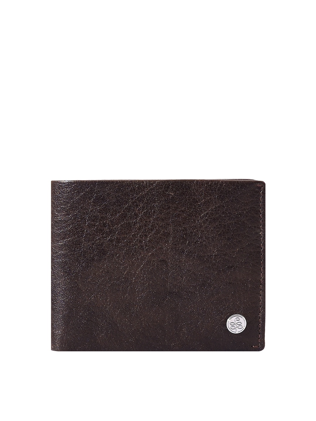 

Eske Men Brown Textured Leather Two Fold Wallet
