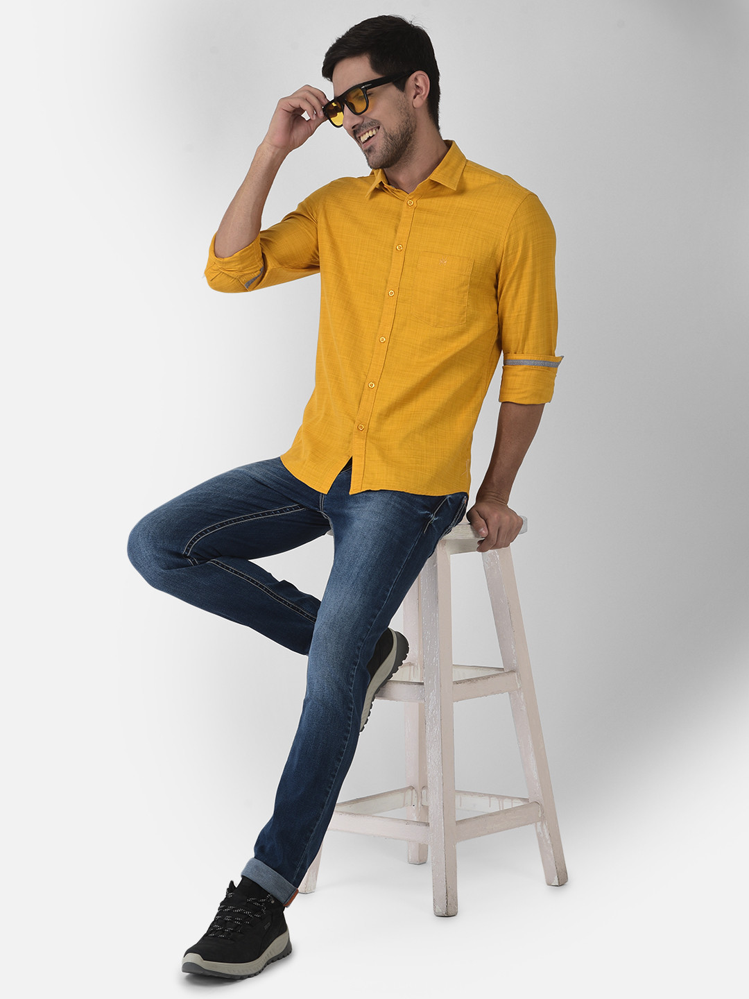 

Crimsoune Club Men Mustard Slim Fit Casual Shirt
