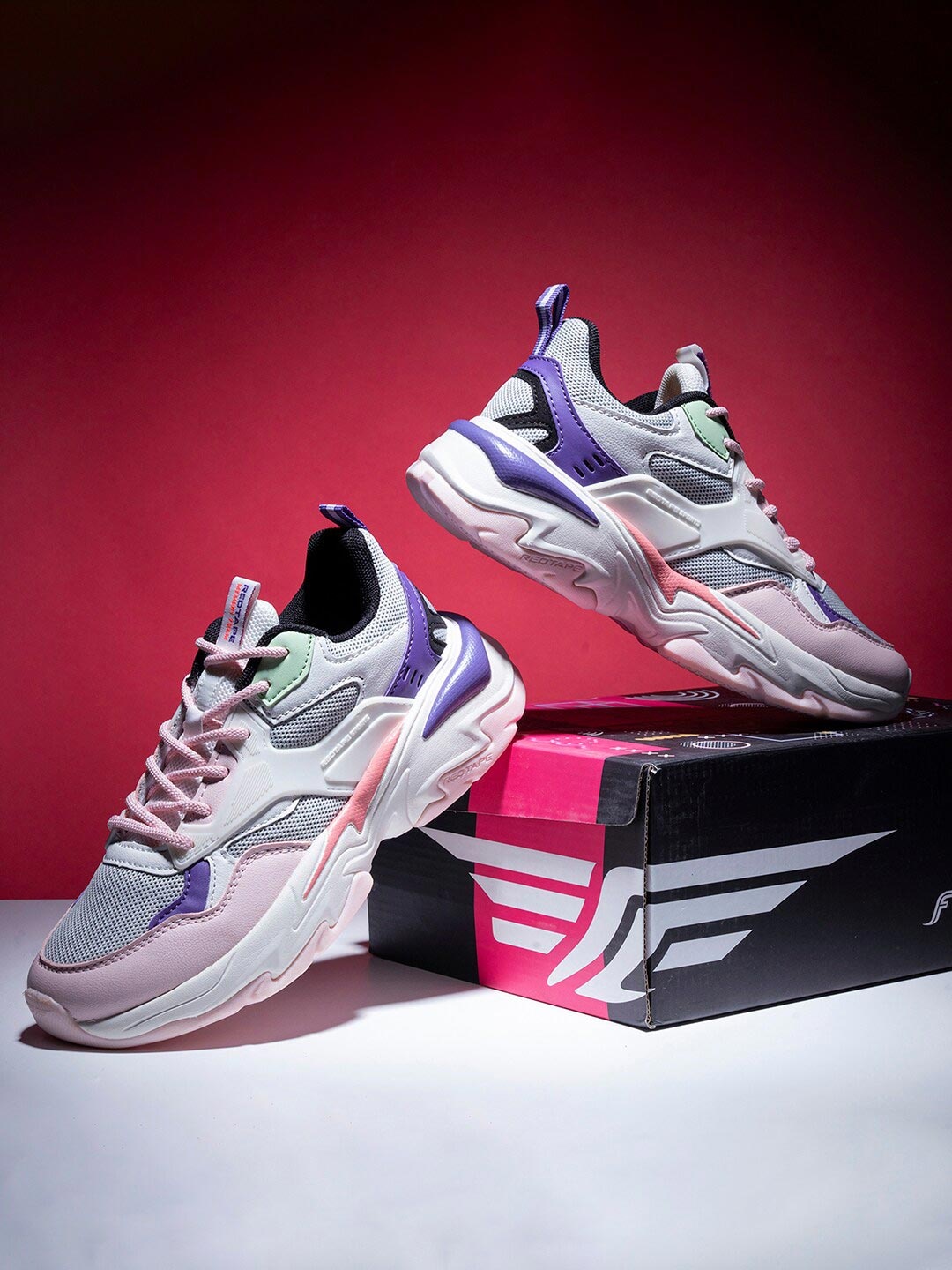 

Red Tape Women Pink Mesh Walking Shoes