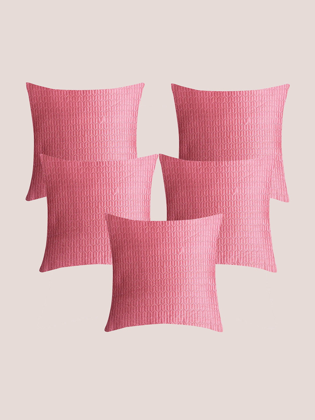 

Molcha Pink Set of 5 Geometric Square Cushion Covers