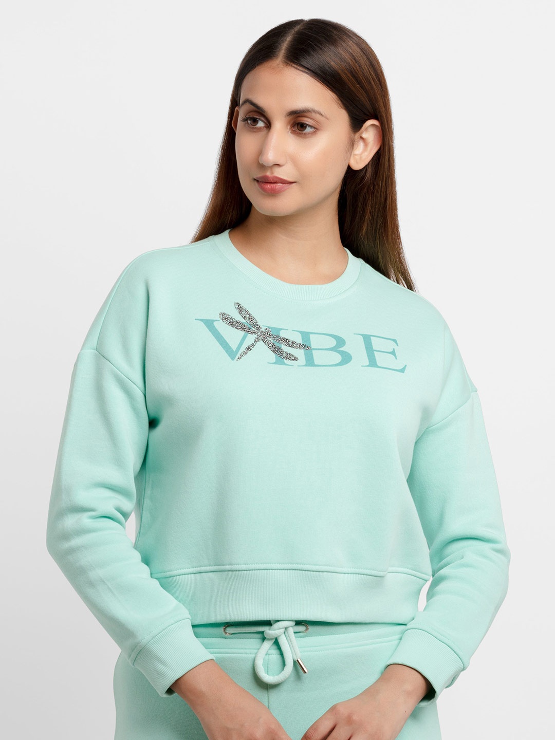 

Status Quo Women Sea Green Sweatshirt