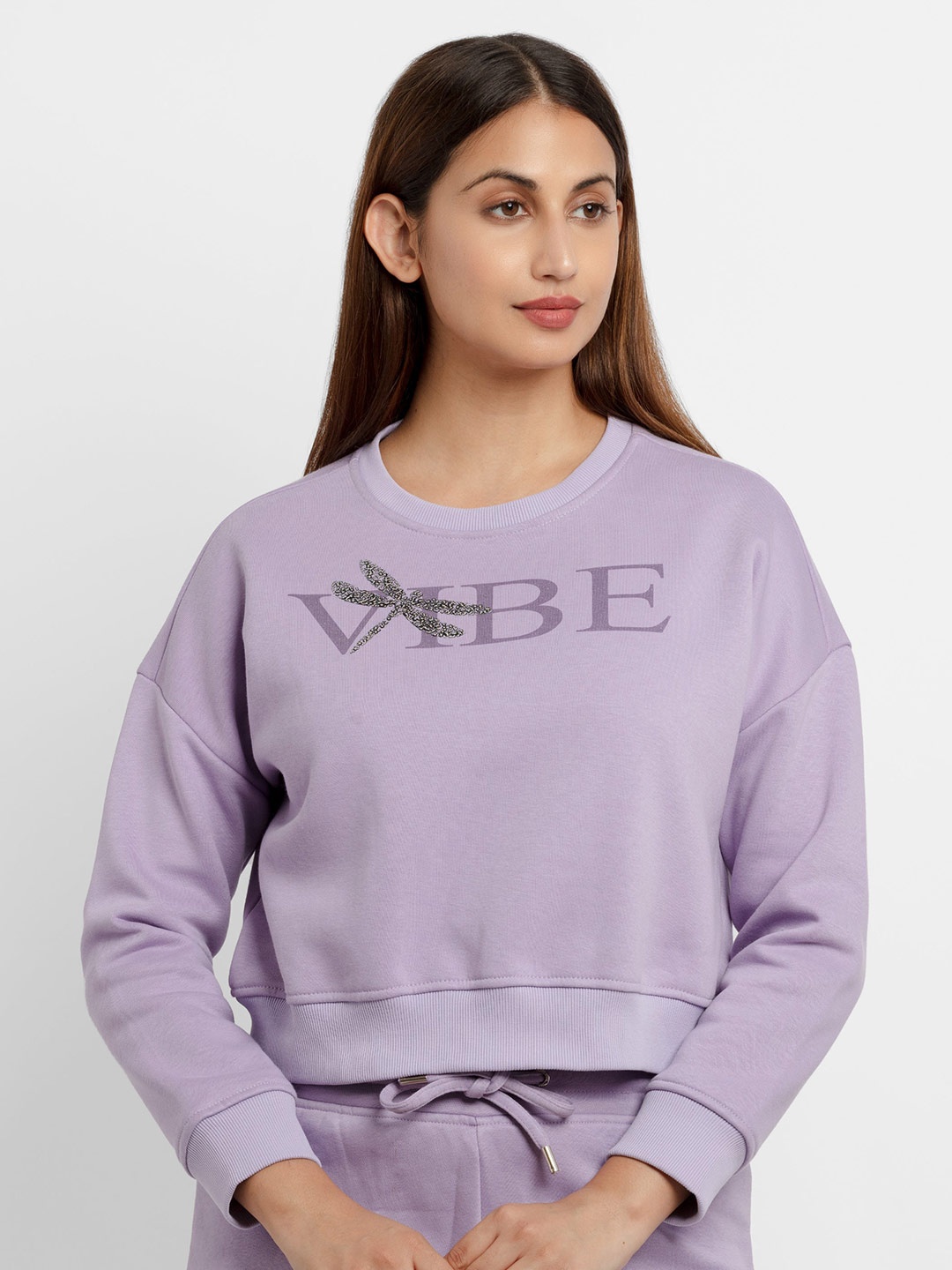 

Status Quo Women Purple Sweatshirt