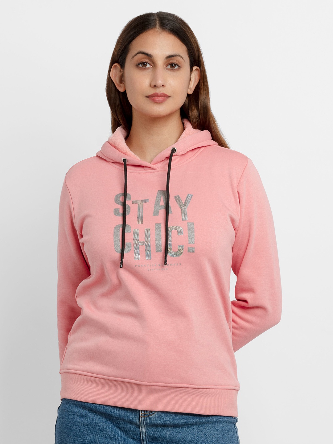 

Status Quo Women Pink Printed Sweatshirt