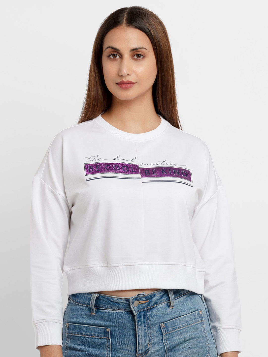 

Status Quo Women White Sweatshirt