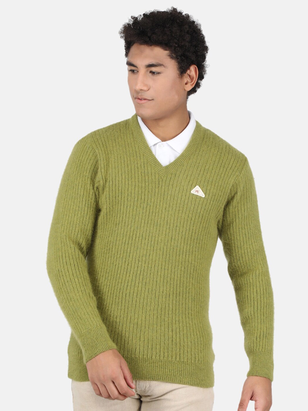 

Monte Carlo Men Olive Green Woolen Pullover Sweater