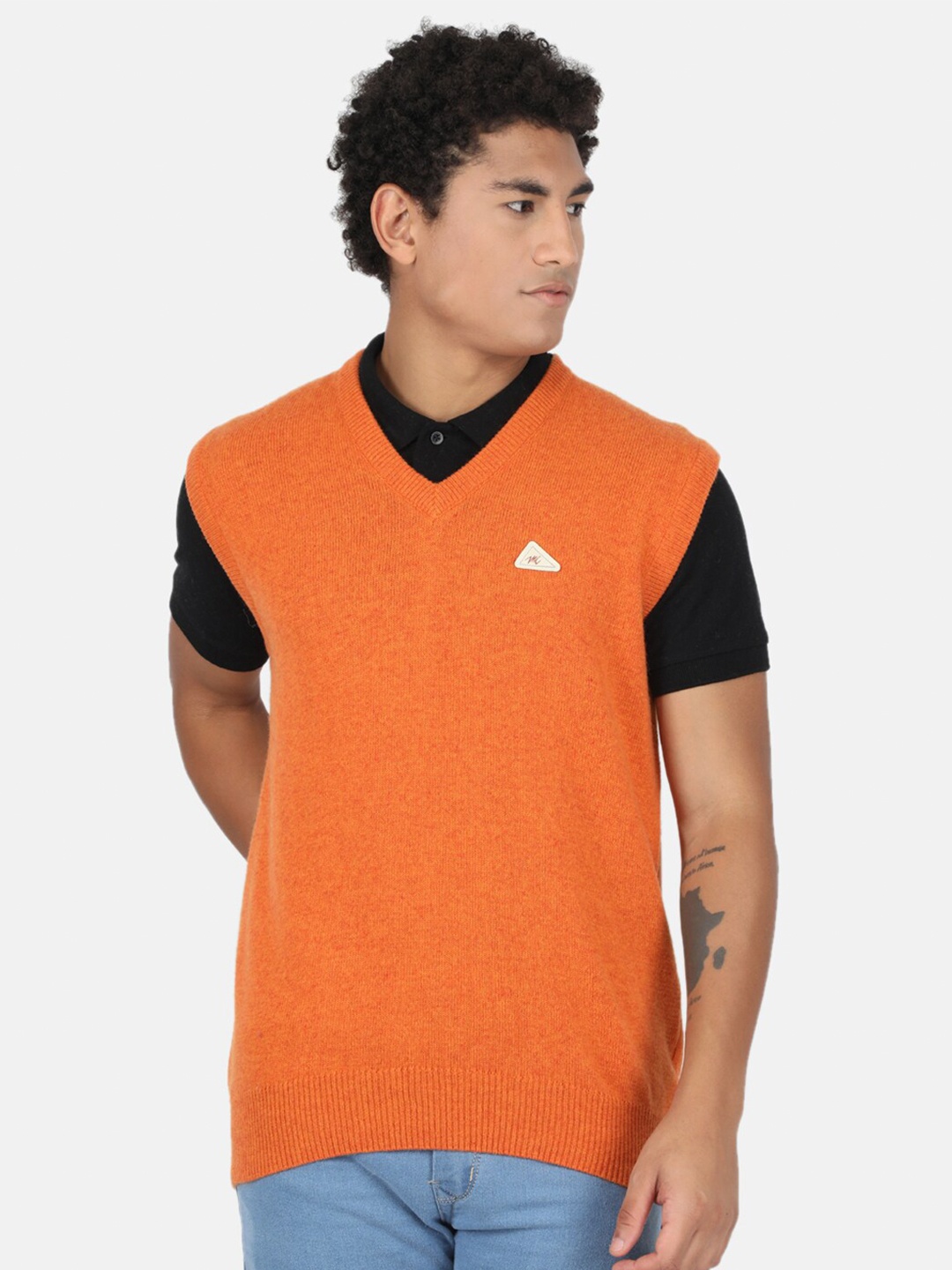 

Monte Carlo Men Orange V-Neck Sweater Vest