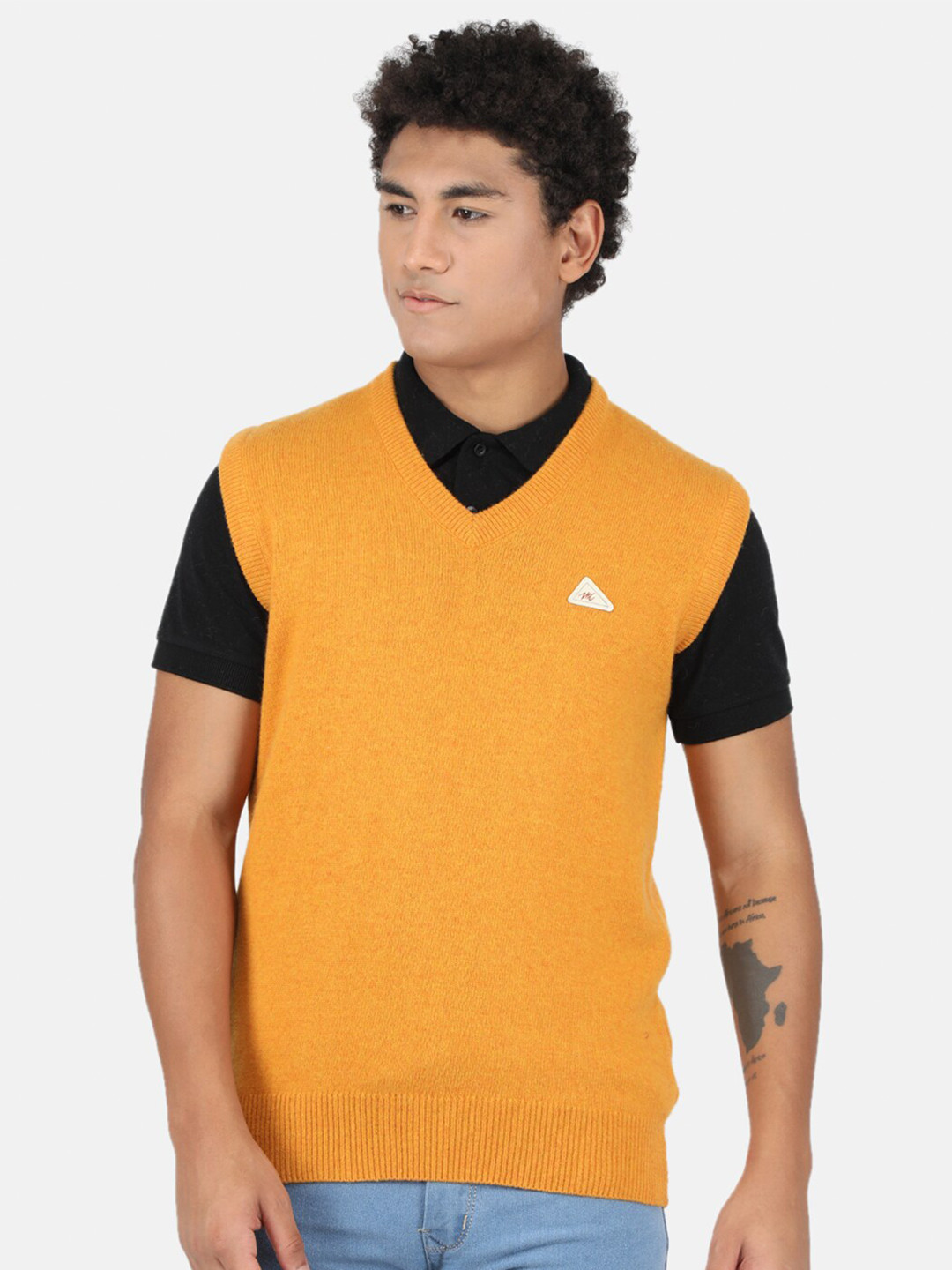 

Monte Carlo Men Yellow & marigold Sweater Vest