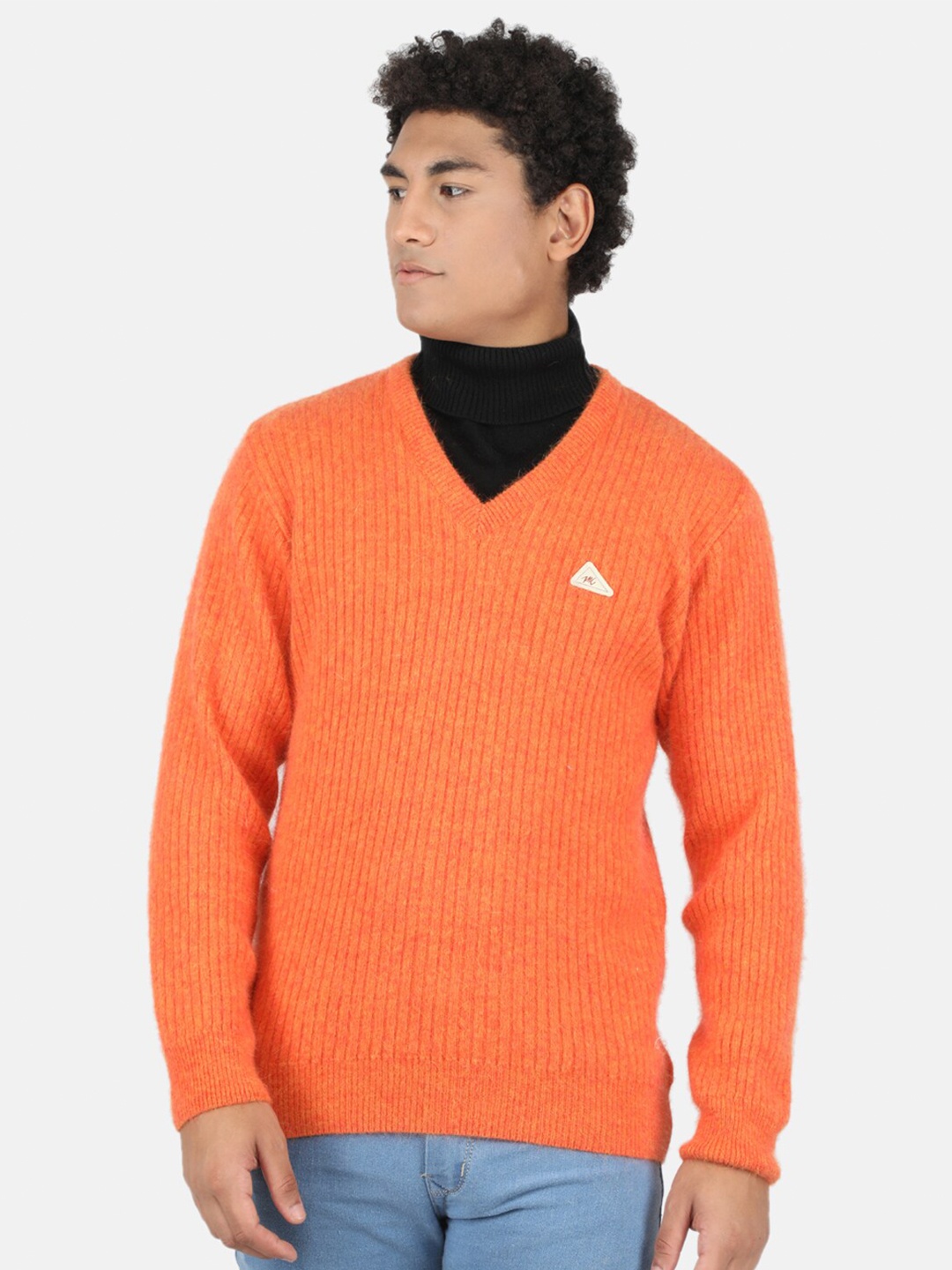 

Monte Carlo Men Orange Striped Pullover