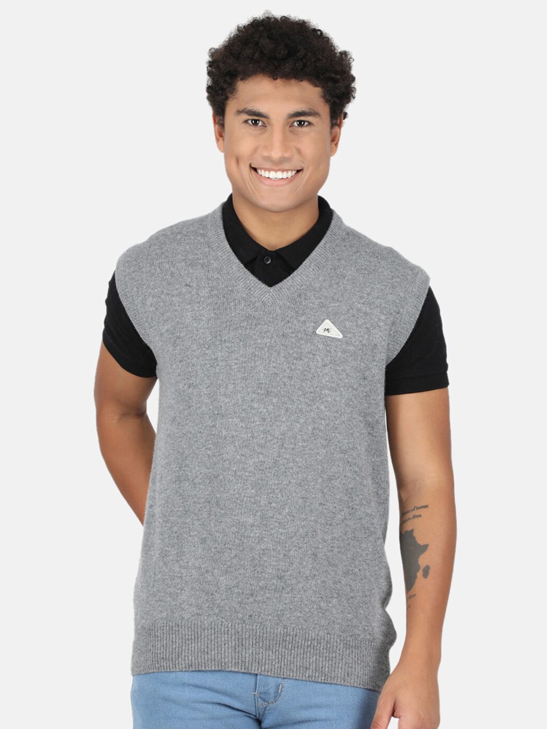 

Monte Carlo Men Grey & dapple gray Sweater Vest
