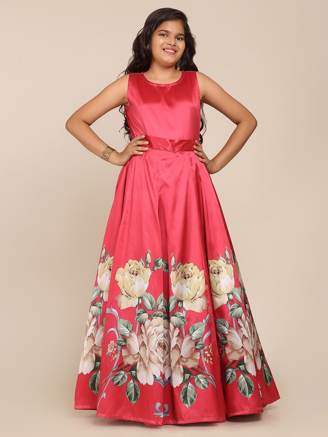 

Bitiya by Bhama Coral Embellished Maxi Dress