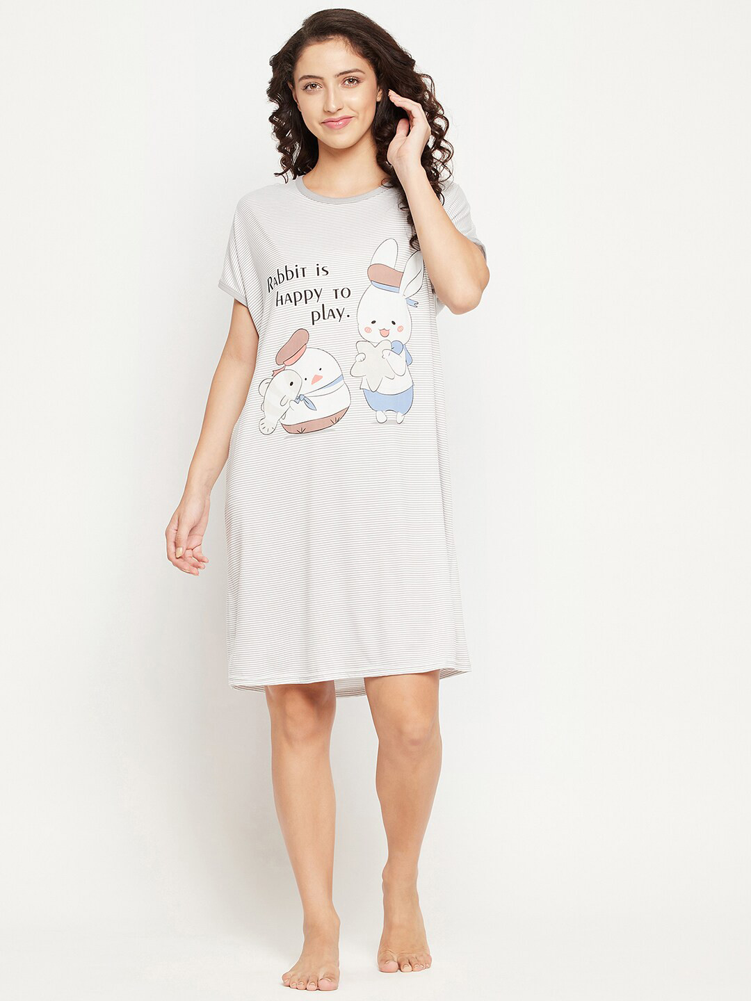 

Camey Grey Printed Nightdress