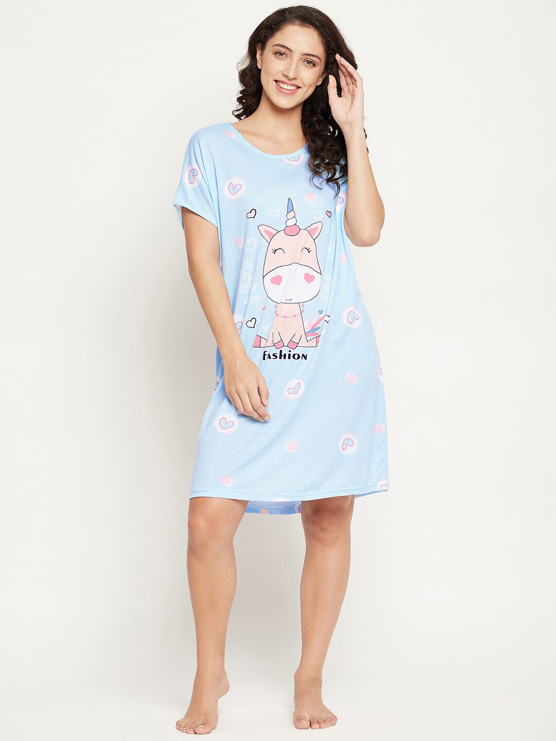 

Camey Blue Printed Nightdress