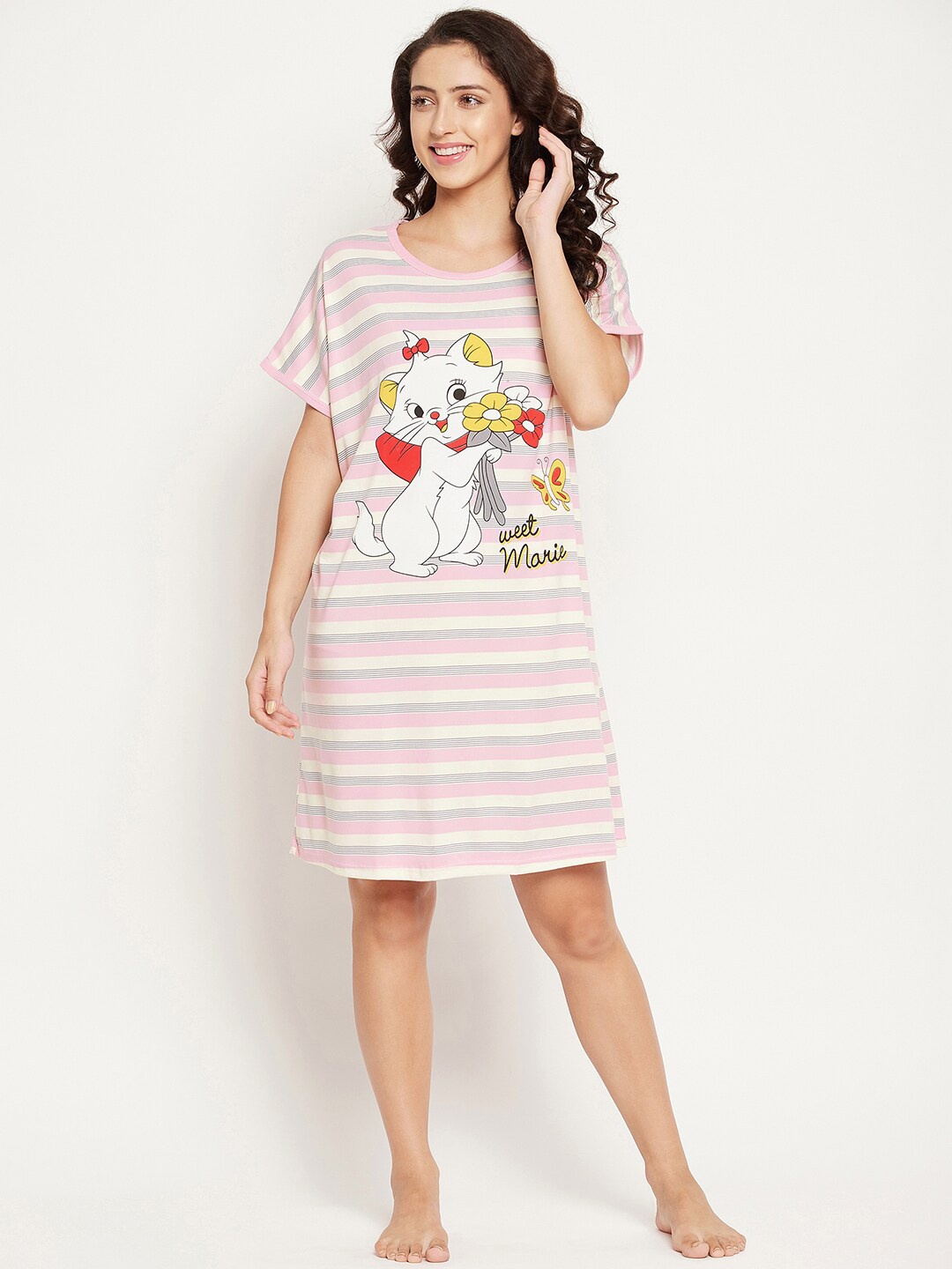 

Camey Pink Printed Nightdress