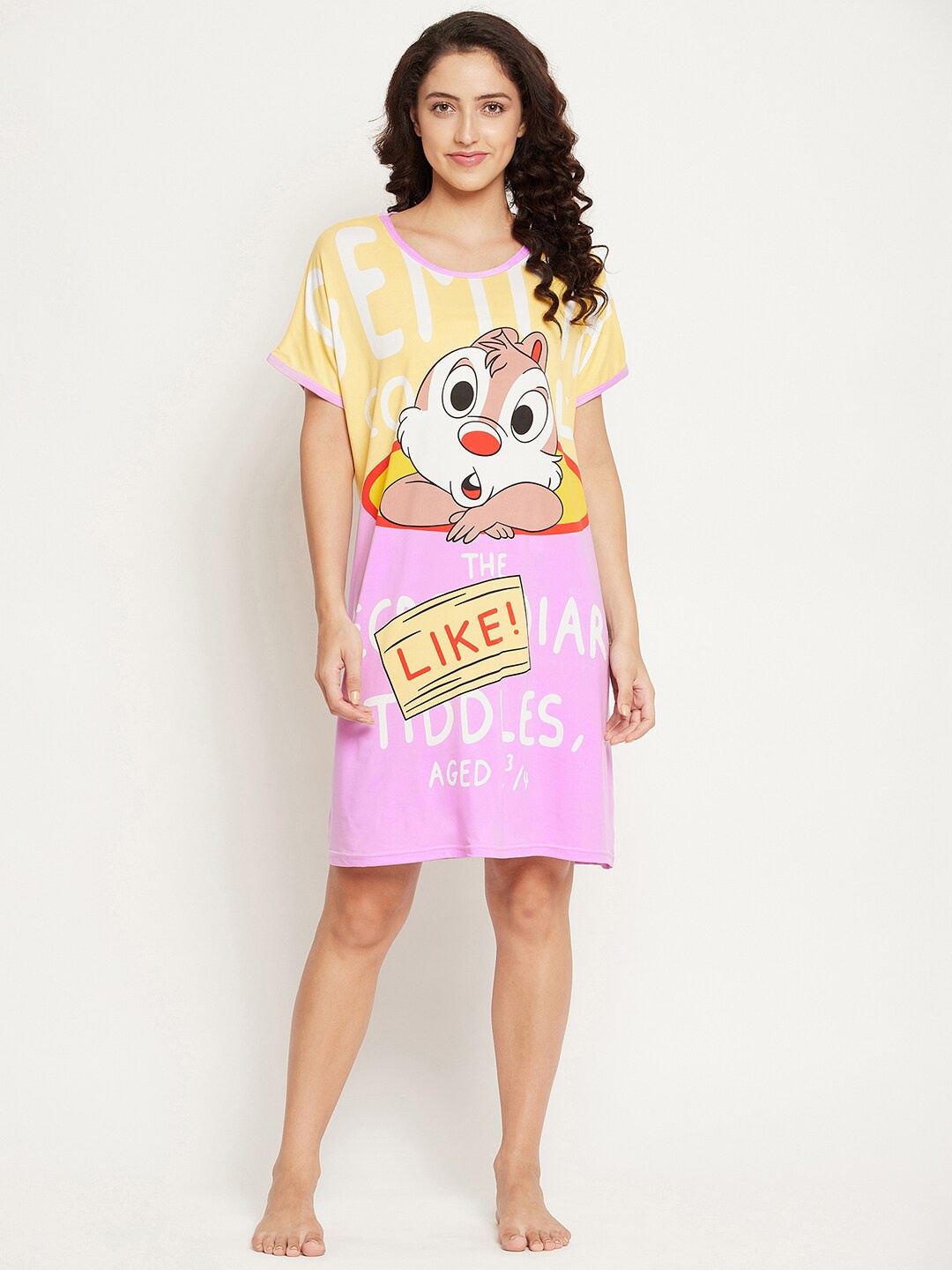 

Camey Yellow Printed Nightdress