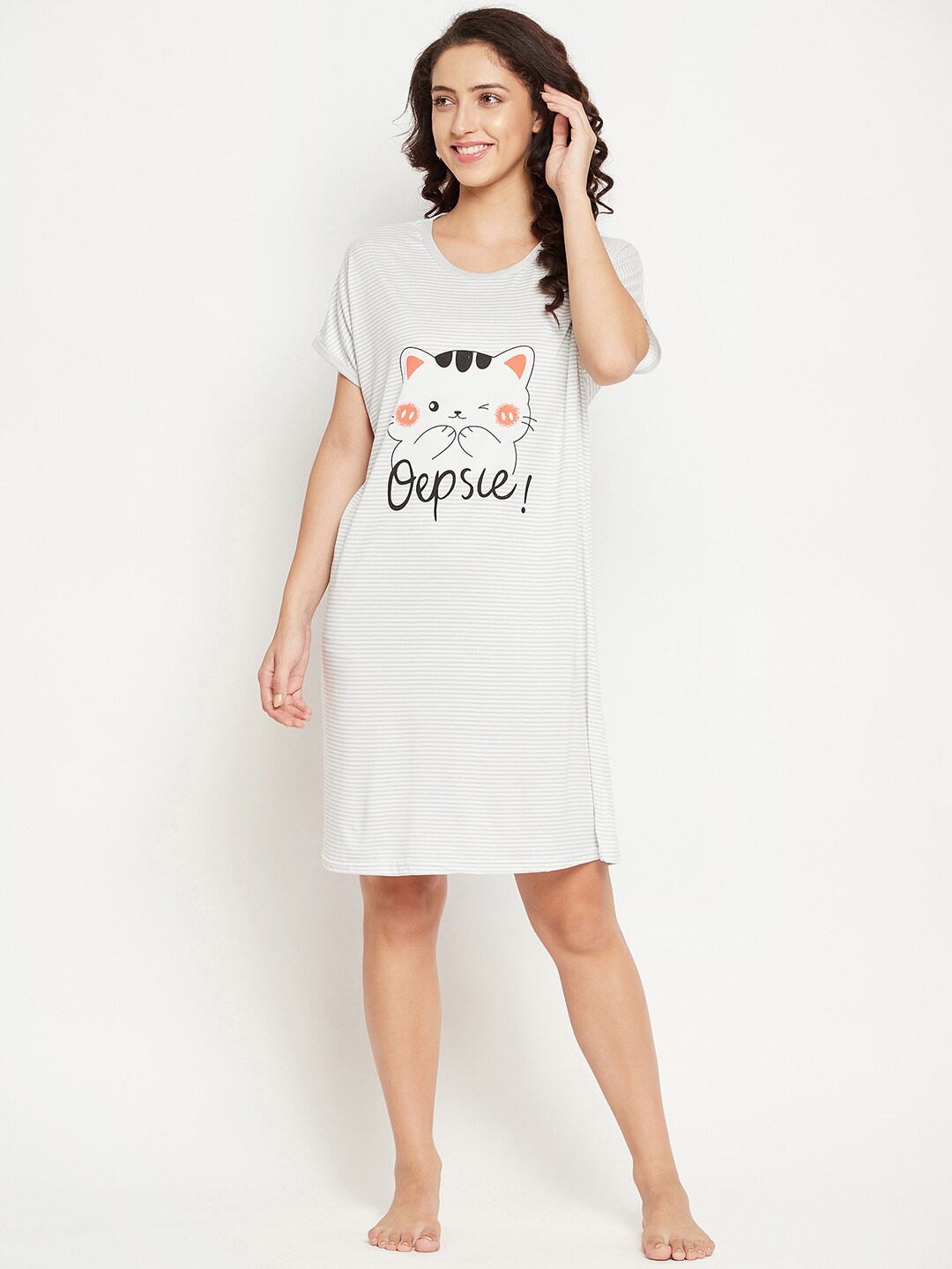 

Camey Women Grey Printed Nightdress