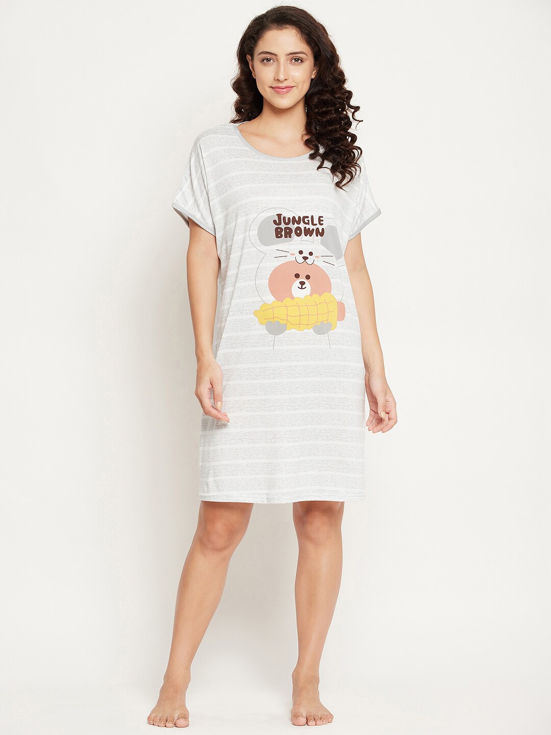 

Camey Grey Printed T-Shirt Nightdress