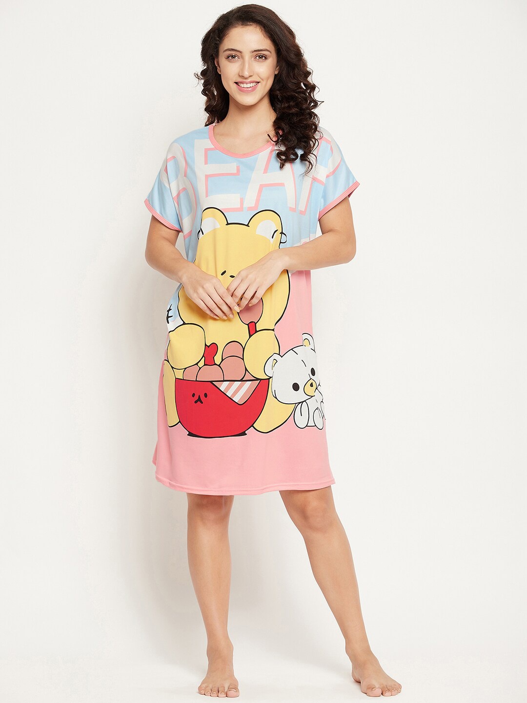 

Camey Blue Printed Nightdress