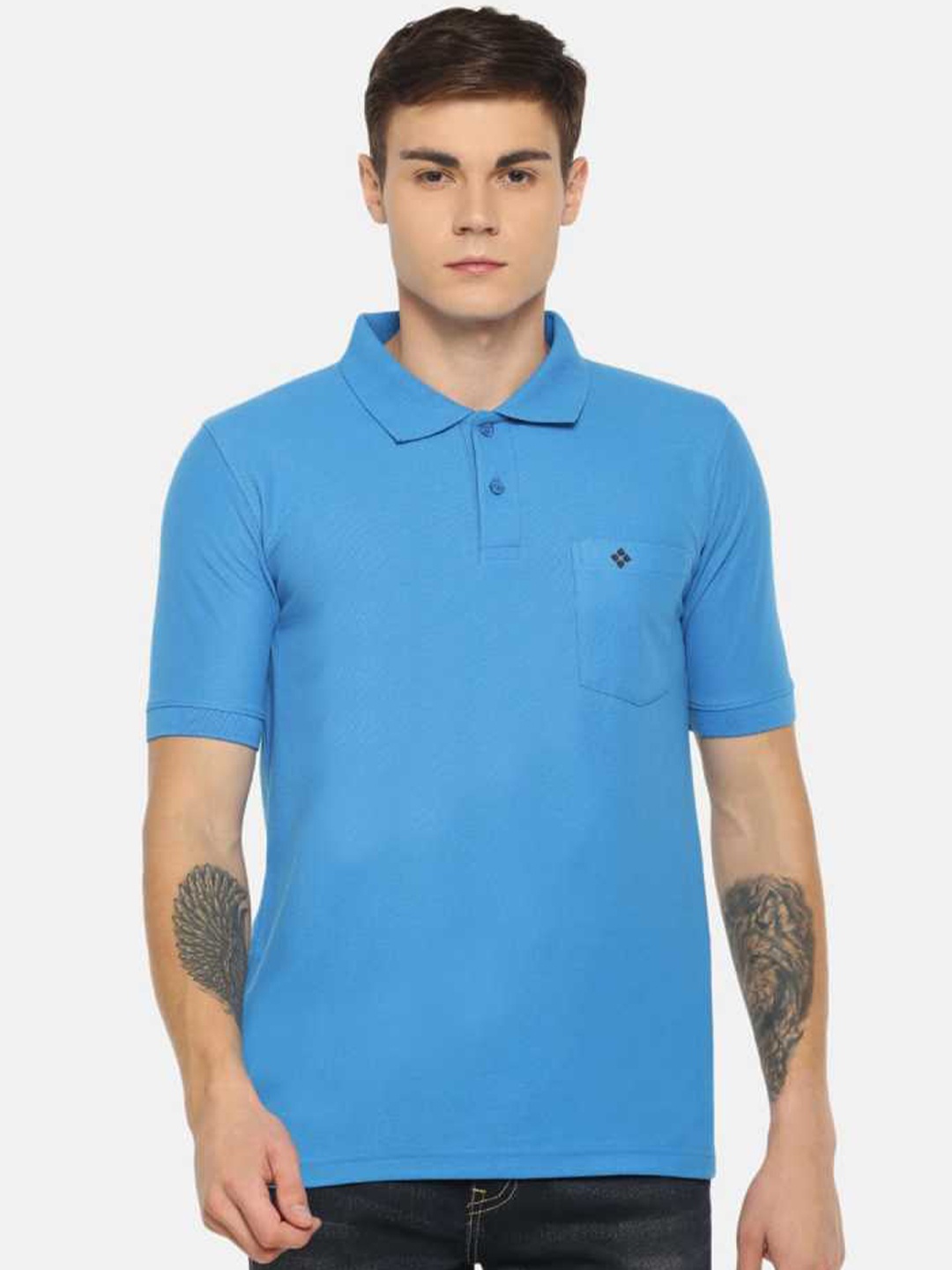 

Dollar Men Blue Polo Collar T-shirt