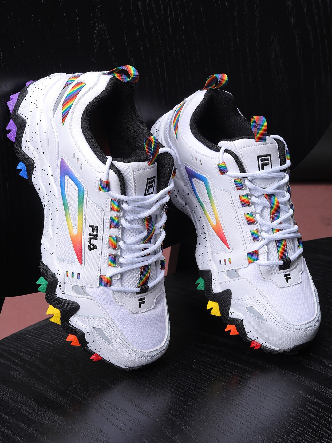 

FILA Women White Textured PU OAKMONT TR PRIDE Trekking Shoes