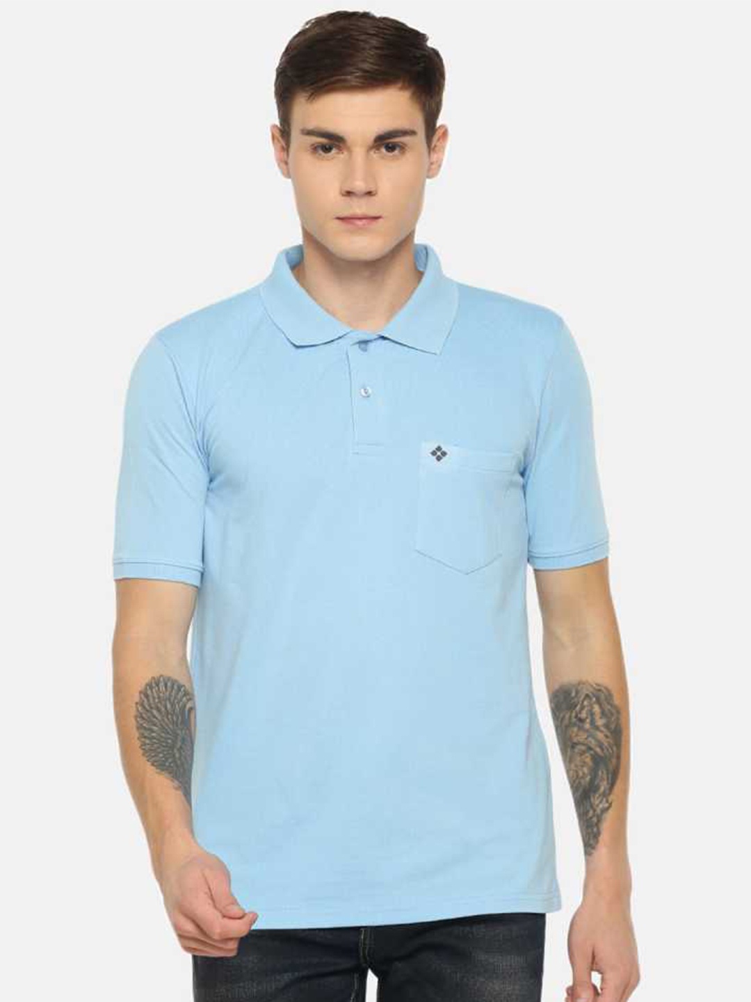 

Dollar Men Blue Polo Collar T-shirt