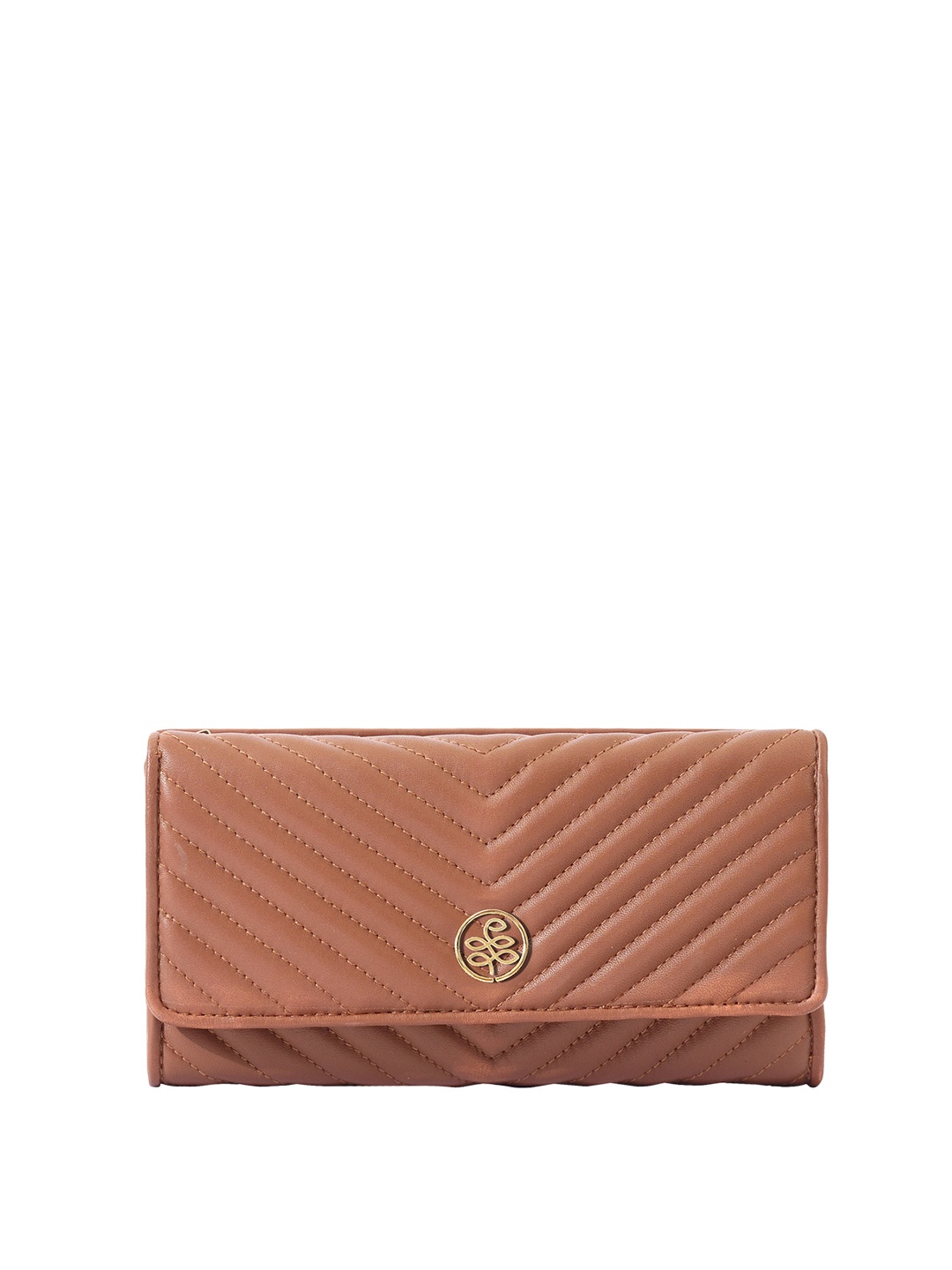 

Eske Women Brown Qulited Three Fold Wallets