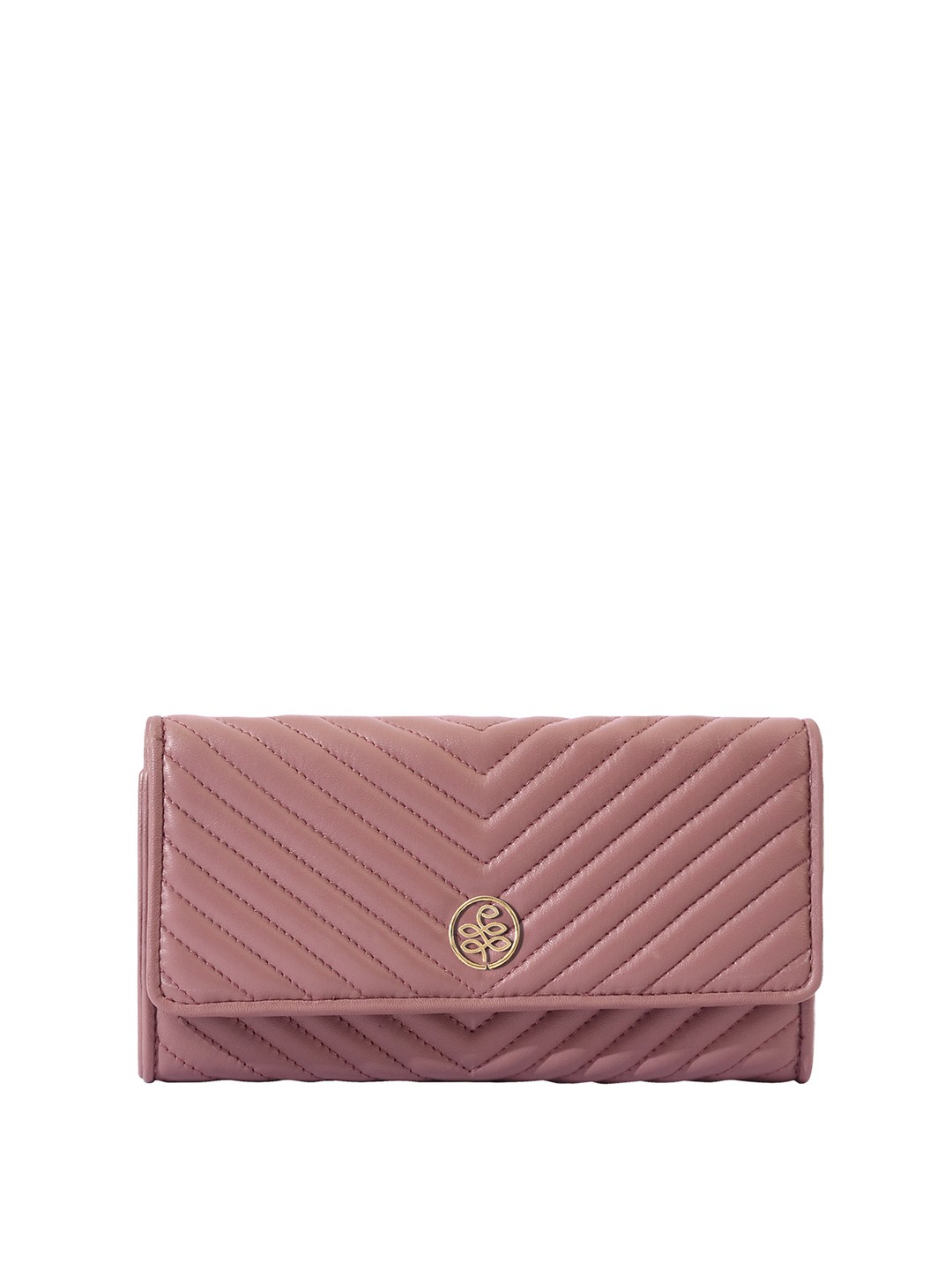 

Eske Women Pink Textured Leather Three Fold Wallet