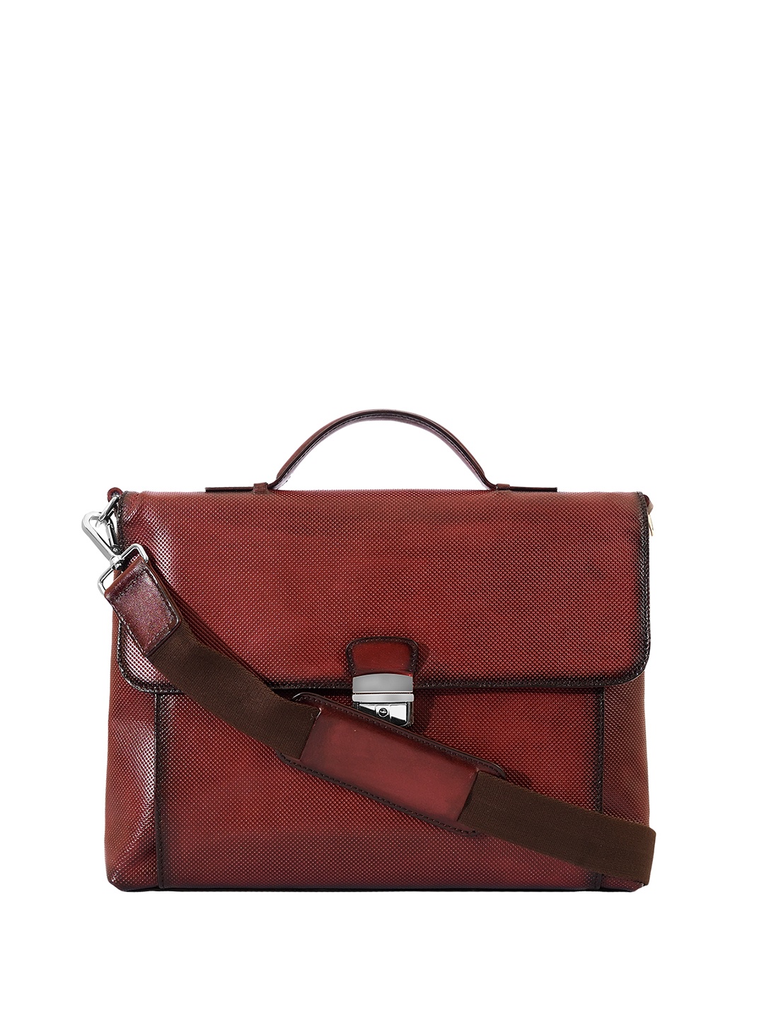 

Eske Men Maroon Solid Leather Laptop Bag