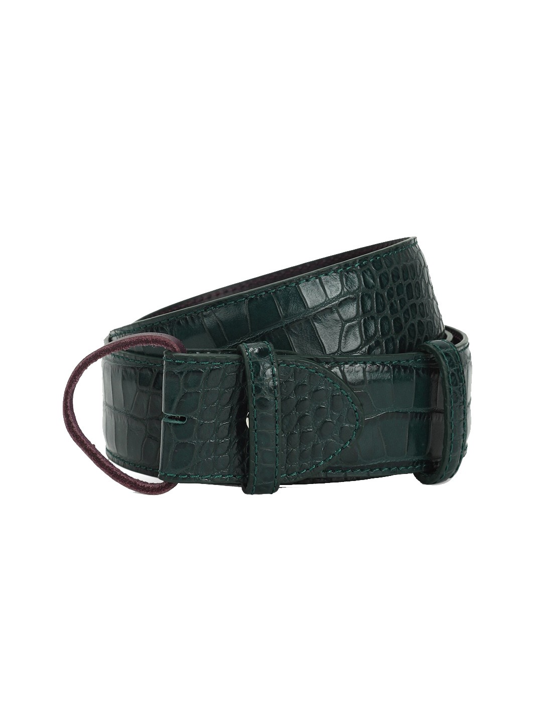 

ELLIOT RHODES Men Green Textured Leather Belt