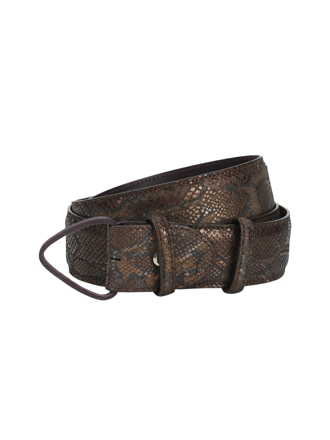 

ELLIOT RHODES Men Brown Textured Leather Belt