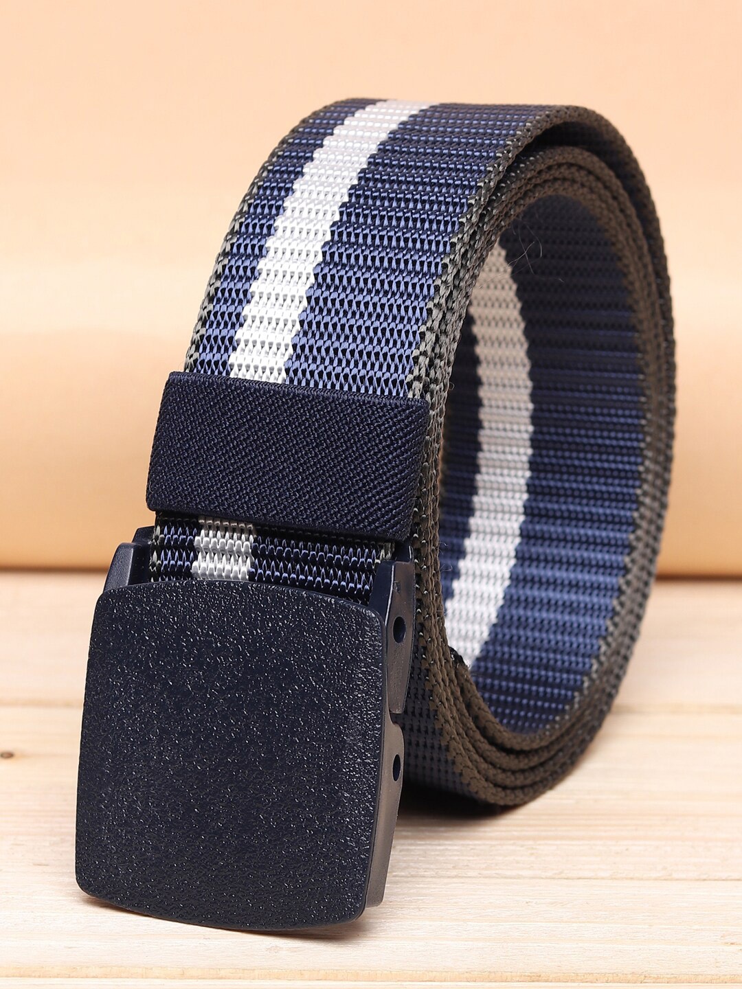 

ZORO Men Black Striped Belt NYLON FABRIC BELT
