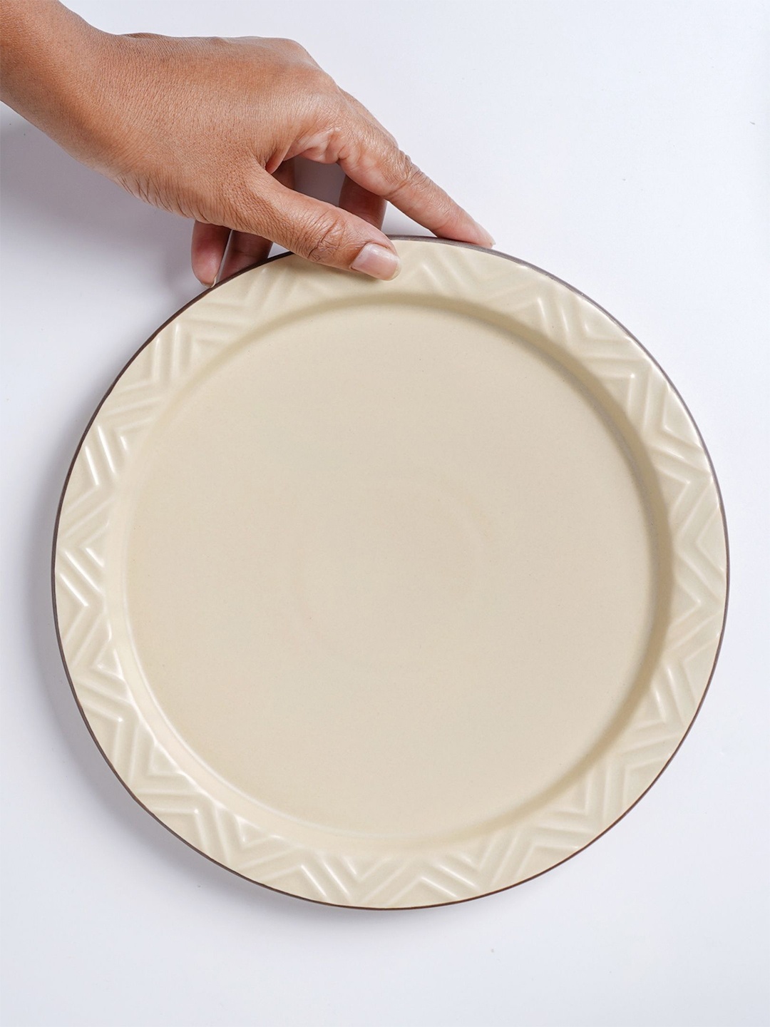 

Nestasia White Microwave Safe Coloured Snack Plate, Off white