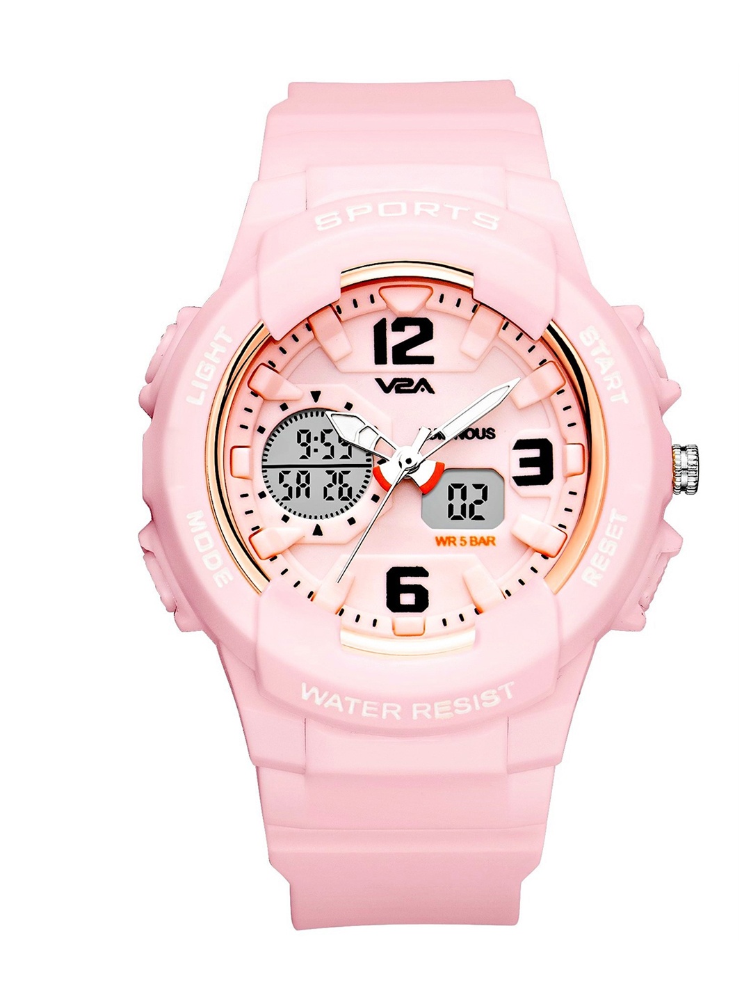 

V2A Women Pink Printed Dial & Pink Straps Analogue and Digital Multi Function Watch ADW220-Pink