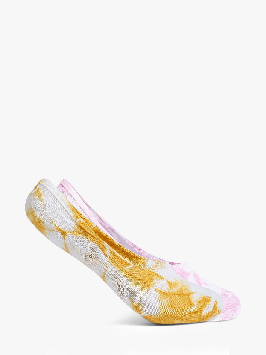 

Smarty Pants Women Pack of 2 Tie-Dye Printed Cotton Shoe Liner Socks, Mustard