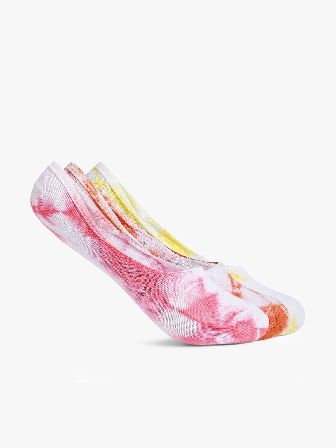 

Smarty Pants Women Pack of 3 Tie & Dye Printed Cotton Shoe Liner Socks, Yellow