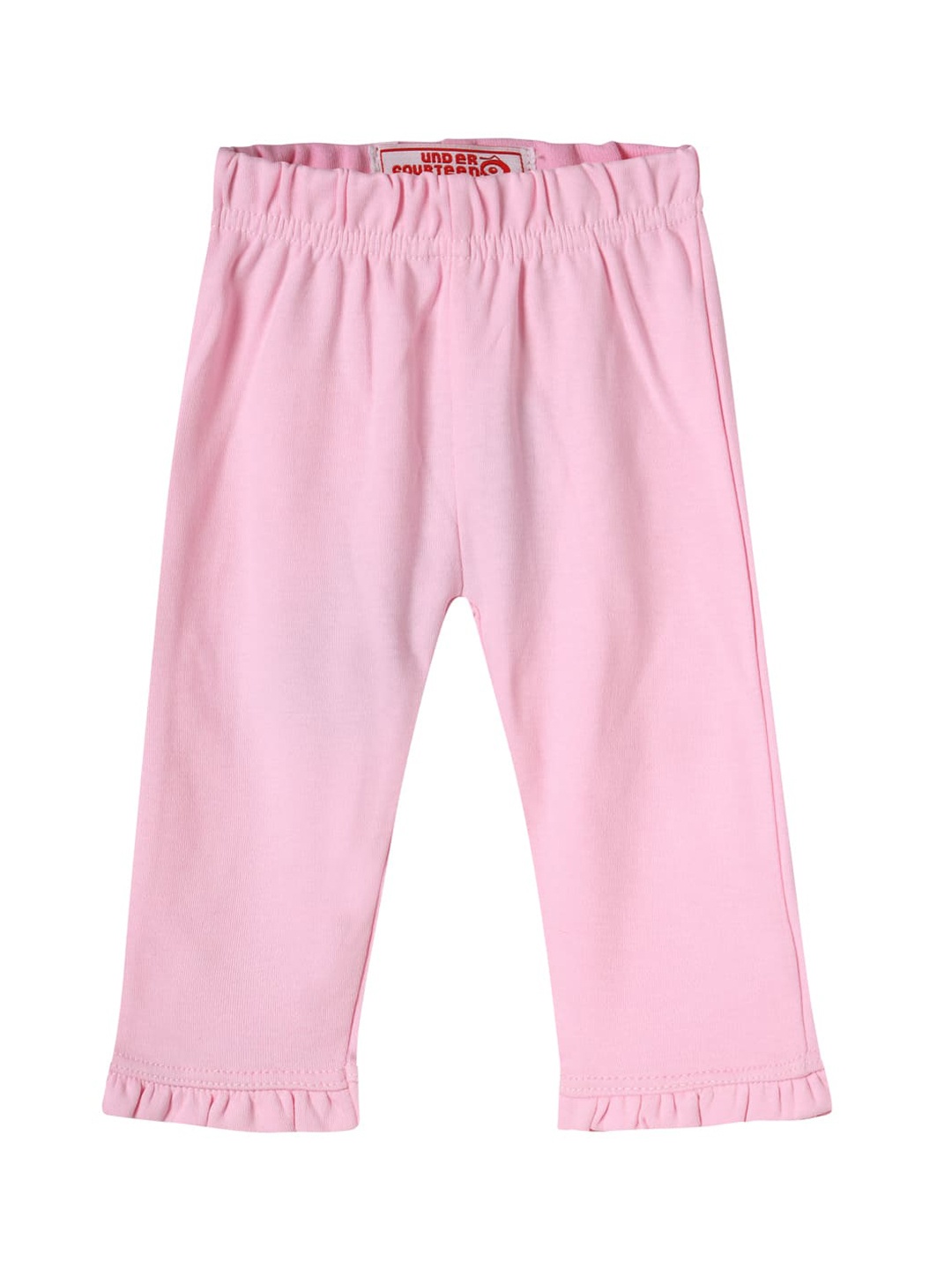 

UNDER FOURTEEN ONLY Girls Pink Solid Cotton Leggings