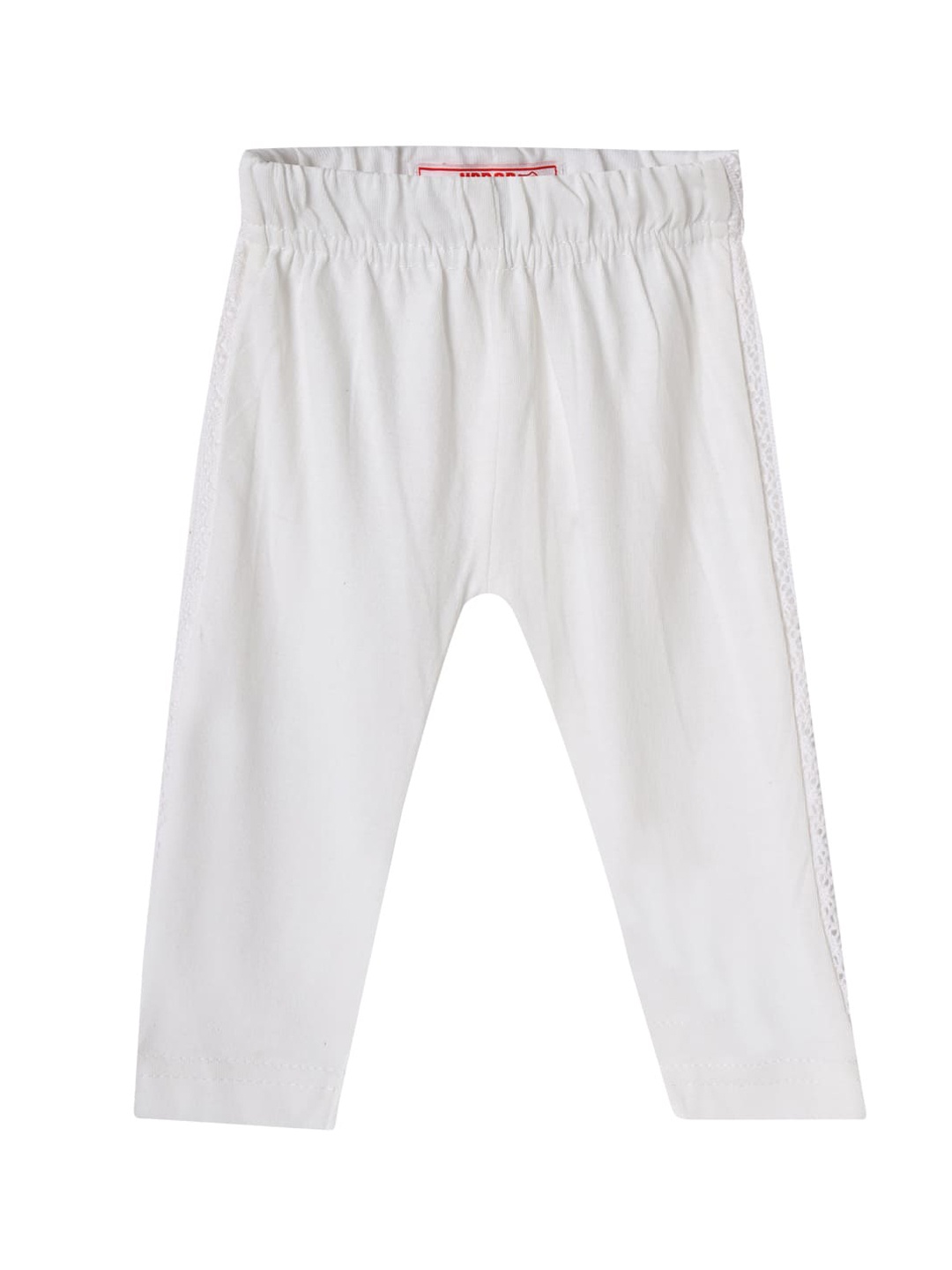 

UNDER FOURTEEN ONLY White Girls Solid Cotton Leggings