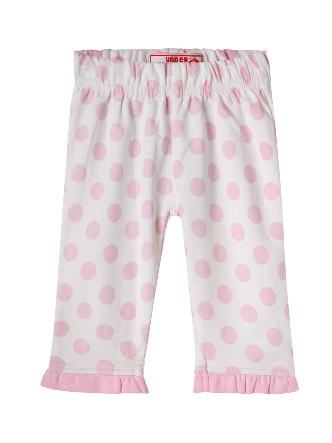 

UNDER FOURTEEN ONLY Girls White Printed Cotton Leggings